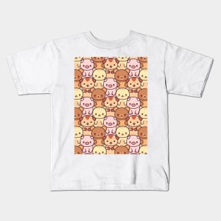 Kawaii Animal Pattern Kids T-Shirt